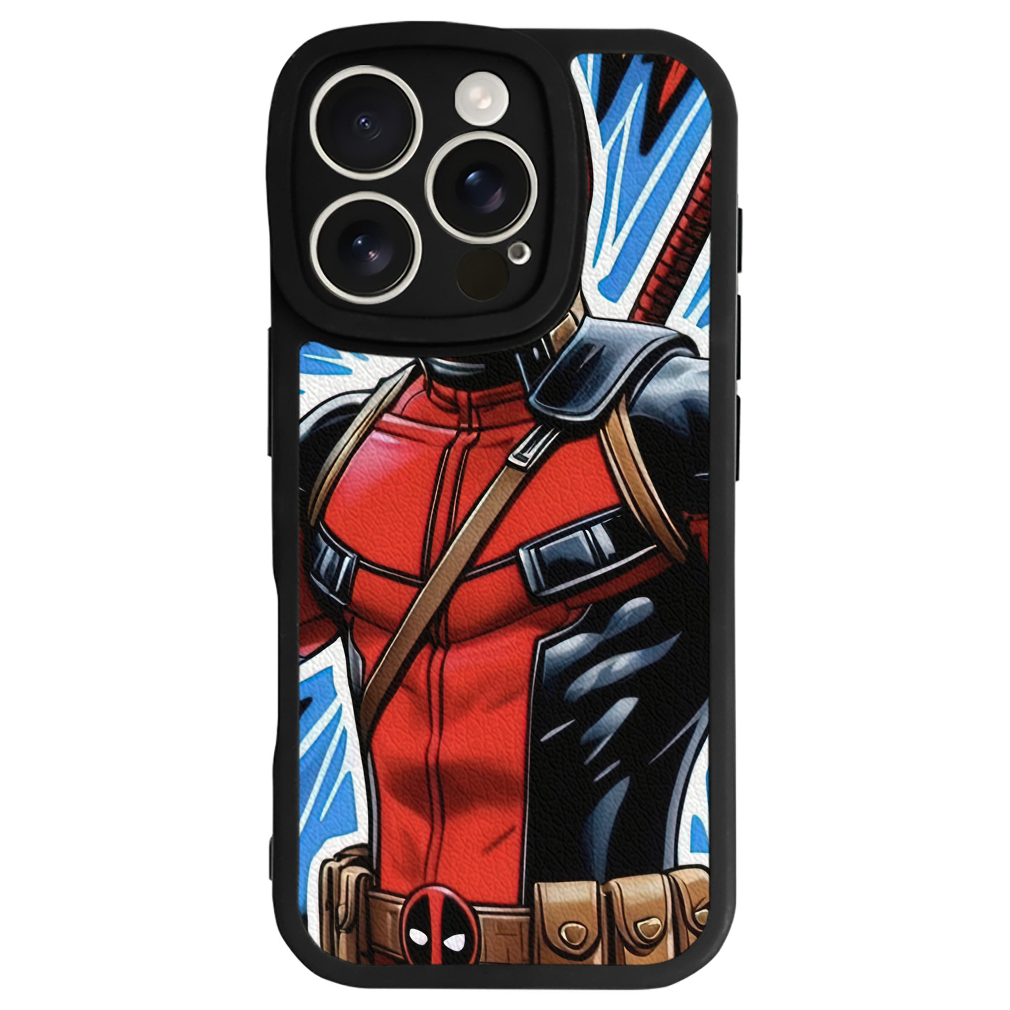 （画像用） Deadpool デッドプール 【iPhone 16シリーズ対応】シリコンスマホケース（レザー調） 材質：シリコン